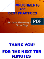 Accomplishments of San Isidro Elementary School 