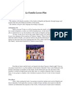 La Familia Lesson Plan: Objectives