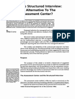 The Structured Interview An Alternative To The Assessment Center?