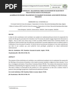 Economie Algerienne - Transition Vers L'economie de Marche Et Pesanteurs Institutionnelles