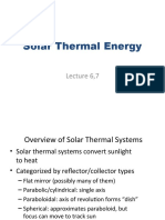 Solar Thermal Energy: Lecture 6,7