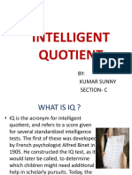 Intelligent Quotient: BY: Kumar Sunny Section-C