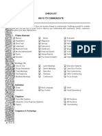 Checklist - Ways To Communicate