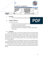 ME Lab 1 Exp 2 Calibration of Pressure Measuring Instrument PDF