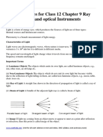 Physics Notes For Class 12 Chapter 9 Ray Optics and Optical Instruments