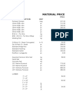 Material Price List: Ppdo Description Unit Price