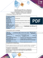 Guía de Actividades y Rúbrica de Evaluación Paso 2 Presentación Resumen Analítico