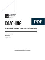 Coaching: Development Plan For Strategic Self-Awareness