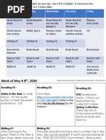 May 4-8th Distance Learning