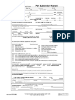 Part Submission Warrant: Organization Manufacturing Information Customer Submittal Information