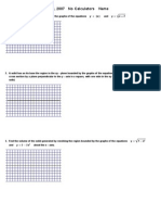 Chapter 7 Test January 26, 2007 No Calculators Name