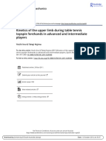 2011 Kinetics of The Upper Limb During Table Tennis Topspin Forehands in Advanced and Intermediate Players