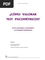 Valoración de Test Psicometricos