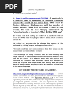 Answer To Questions Q. Which Act Covers Pandemic in India?: What Did The WHO Say?