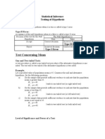 Test Concerning Mean: Lesson Note #