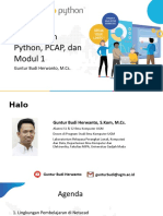 Pengenalan Python, PCAP, Dan Modul 1: Guntur Budi Herwanto, M.Cs