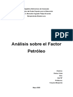 Análisis Del Petróleo en Venezuela