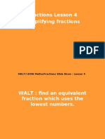 Fractions Lesson 4 Simplifying Fractions