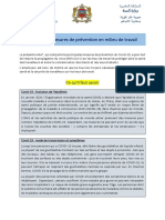 Mesures de Prévention en Milieu de Travail