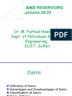 Dams and Reservoirs Lectures 20-23: Dr. M. Farhad Howladar, Dept. of Petroleum & Mining Engineering, SUST, Sylhet