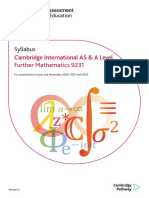 Syllabus: Cambridge International AS & A Level Further Mathematics 9231