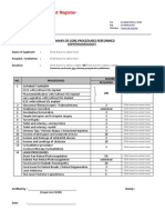 National Specialist Register: Summary of Core Procedures Performed (Ophthalmology)