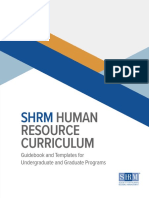 SHRM Human Resource Curriculum Guidebook and Templates For Undergraduate and Graduate Programs