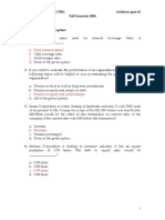 Business Finance - ACC501 Fall 2006 Assignment 02 Solution