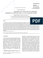 Statistical Media Optimization For Cell Growth and Azadirachtin Production in Azadirachta Indica (A. Juss) Suspension Cultures