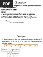 Median of Grouped Data