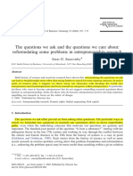 The Questions We Ask and The Questions We Care About: Reformulating Some Problems in Entrepreneurship Research