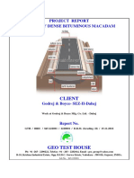 Project Report Design of Dense Bituminous Macadam: Client