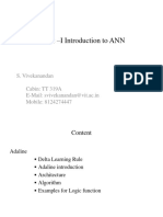 Unit - I Introduction To ANN: S. Vivekanandan Cabin: TT 319A E-Mail: Svivekanandan@vit - Ac.in Mobile: 8124274447