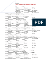 Multiple Choice of Review of Tenses Tests