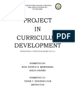 Project IN Curriculum Development: Submitted By: Noel Patrick H. Mendizabal Bsed3-Filipino