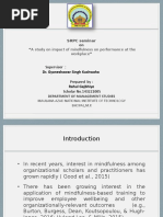 SRPC Seminar On "A Study On Impact of Mindfulness On Performance at The