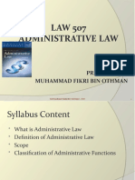 LAW 507 Administrative Law: Prepared By:-Muhammad Fikri Bin Othman