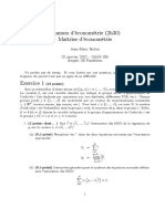 Examen D'économétrie Maîtrise D'économétrie