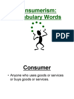 Consumerism Vocabulary