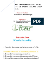 Evaluation of Gonadosomatic Index and Fecundity of Indian Major Carp