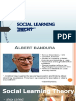 Social Learning Theory: Proponent: Albert Bandura