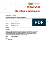 BSBADV507 Develop A Media Plan: Candidate Details