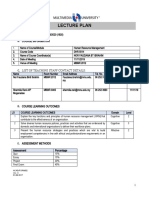 Lecture Plan: Course Information