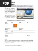 Matter Booklet: Lesson 1 Particles and Density