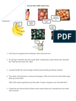 Grocery Store Math Worksheet