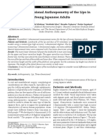 Three-Dimensional Anthropometry of The Lips in Young Japanese Adults