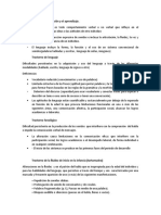 Trastornos de La Comunicación y El Aprendizaje