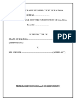 Memorandum of Behalf of Respondent 3RD PRBLM