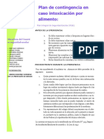 Afiche Plan de Contingencia Por Intoxicación de Alimento PDF