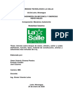 Informe Sobre Bloque de Motor, Cilindro, Carter y Culata